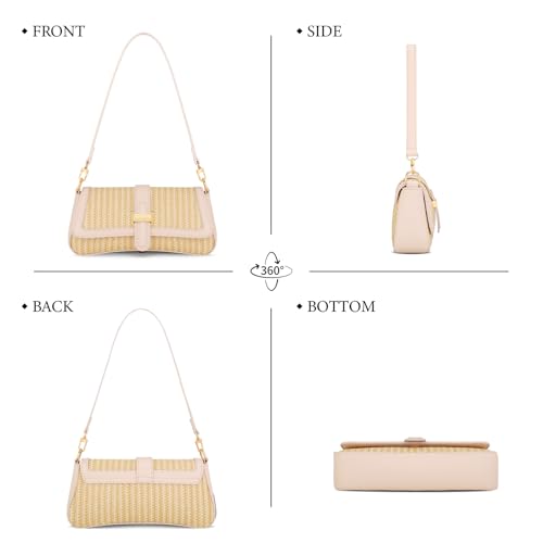Image of KKXIU Shoulder Bag for Women Small Hobo Handbag Mini Retro Clutch Purses | Trendy Classic Underarm Crossbody Bag with Zipper Closure, Vegan Leather, Removable Strap
