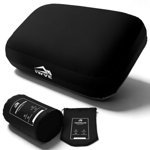IWVE Thick Camping Memory Foam Pillow, Compressible & Ultralight Travel Pillow for Backpacking...