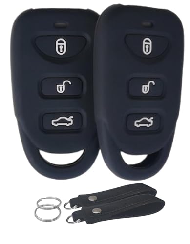 Coque en silicone pour clé Hyundai et Kia à 4 boutons couleur noir et blanc