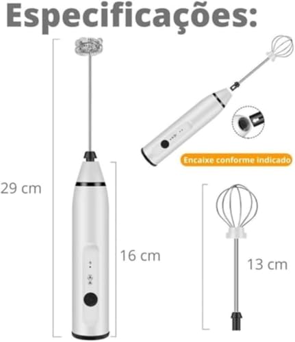 Misturador Bebidas Ovos Mini Mixer Fuê Forte Portátil Elétrico Recarregável (Preto)