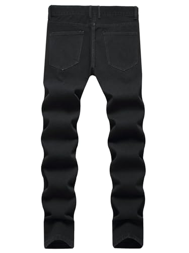 Men's Jeans Slim Fit Ripped Straight Leg Distressed Fashion Denim Pants2