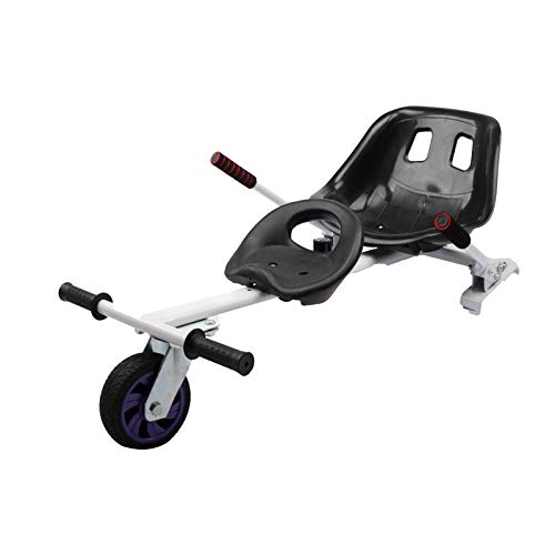 TGHY Hoverboard Seat Attachment Double-Person Go-Kart Transform Kit Hovercart Accessories Fits 6.5" 8" 10" Self Balancing Scooter Adjustable Frame,White