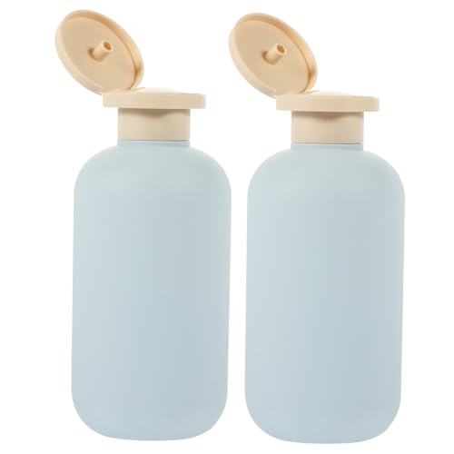 TOBBOMEY 2個 旅行用詰め替えボトル 翻蓋付きプラスチック製装洗髪 乳液容器 漏れ防止設計でシャンプーやボディウォッシュに 手軽に絞り出せ