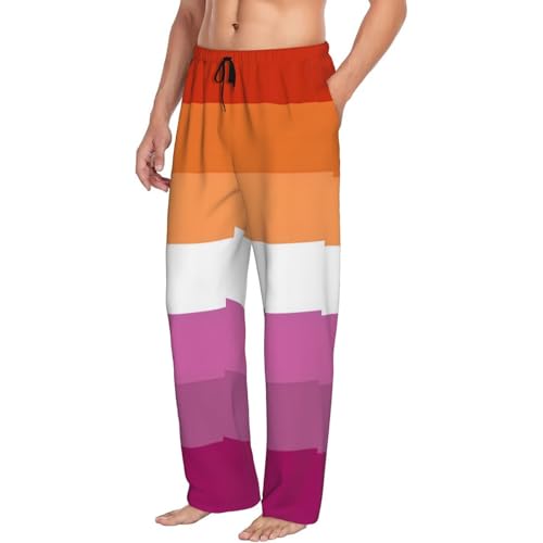 Lesbian Pride Flag Men's Pajama Pants Sleepwear Bottom Long Sleeve Sleep & Lounge Pants With Pocket2