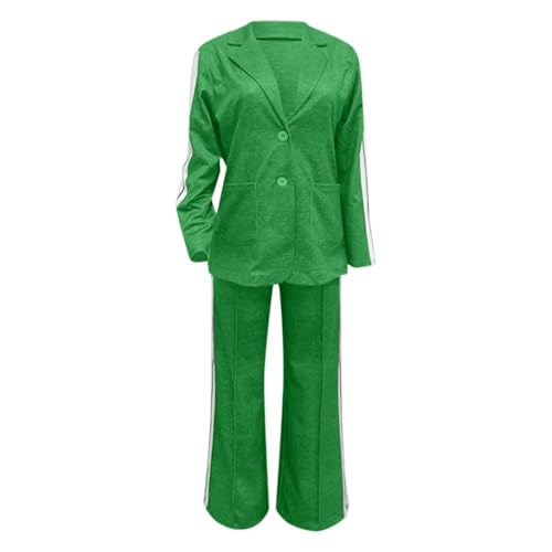 Womens Suits 2 Piece Set Oversized Jacket Wide Leg Pants Suits Casual Business Dressy Sets Professional Work Clothes4