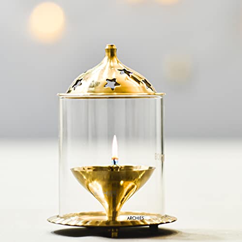 Image of Archies Akhand Diya Brass Metal Diyas Light Lamp (Standard Size, AKDMT03152)