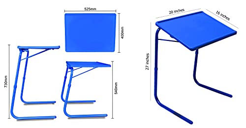 Image of Multipurpose Laptop Study Table Strong Top 6 Heights 3 Angles Portable Adjustable Foldable (Blue)