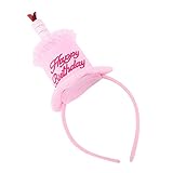 NUOBESTY Hairband - Pink Cloth Hairband with Birthday Cake Shape, for Young Girls, Birthday Partygoers, Cosplay Enthusiasts - Photo Props, Head Tiara - One Count