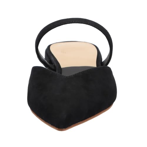 Image of Mesh Mules for Women Comfy Raffia Woven Strap Closed Pointed Toe Mule Flats Casual Slip on Dress Slides Flats