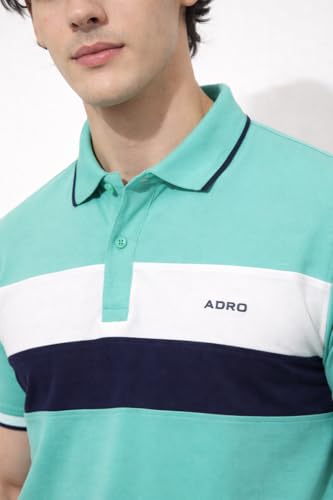 Image of ADRO Multicolour Polo T Shirt | 100% Cotton Mens Polo Tshirt | Regular Fit Half Sleeve Cut & Sew Polo T-Shirt for Men