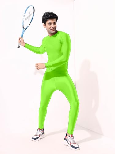 Image of LYCOT Men's Polyester Compression Full Pant /Tights /Legging for Gym Fitness, Running, Cycling, Yoga Fit Multi Sports, Cricket, Football, Badminton, & Other Outdoor Wear