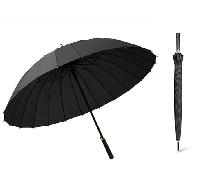 24-Rib LARGE Luxury Look UMBRELLA | Windproof & Waterproof Premium Look Big Size Coverage Umbrella | Automatic Open Oversize Anti-UV Straight Umbrella for Rain Suitable for Man & Woman-image-27