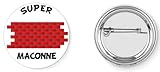 Envoi rapide et soigné Badge broche pins super maçonne maçonnerie mur béton métier 37mm handmade cadeau