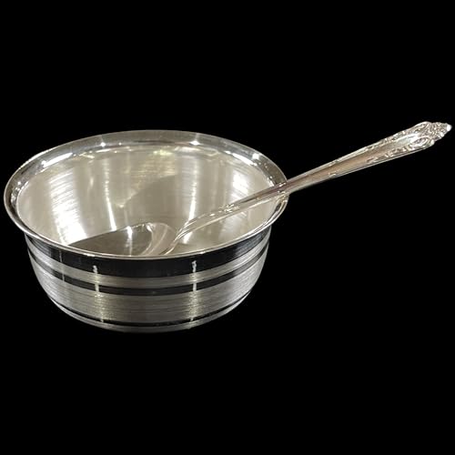 Balaji-999-Pure-Silver-Hallmarked-Anna-Prasana-Small-Bowl-Spoon-Set