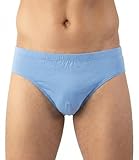 Lot x2 Slips taille basse mercerisés uni bleu et imprimé marine 1005.2