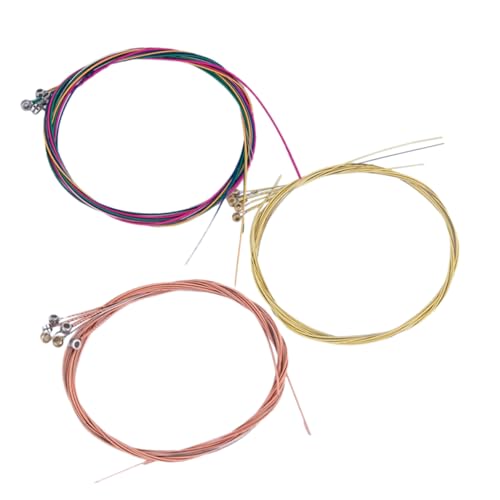 COSMEVIVI 3 Sets Folk String Set Brass Strings 6pcs Acoustic Guitar Accessories for Classical Guitars