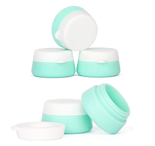 BlueSunshine Silicone Cosmetic Containers Cream Jar with Sealed Lids, 3 Pieces - Food Grade Silicone - BPA Free - Great for Travel, Home and Outdoor (10ml Cream Jars)3