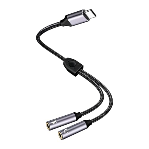 Cable Type C a doble Jack 3.5mm compatible universal miniatura 6