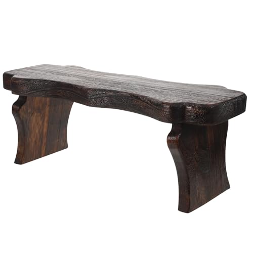 HAKIDZEL Taburete Rústico de Madera Maciza Estilo Japonés Vintage, Ligero y Multifuncional para Dormitorio y Áreas de Meditación, Soporte Adecuado para Plantas o Reposapiés