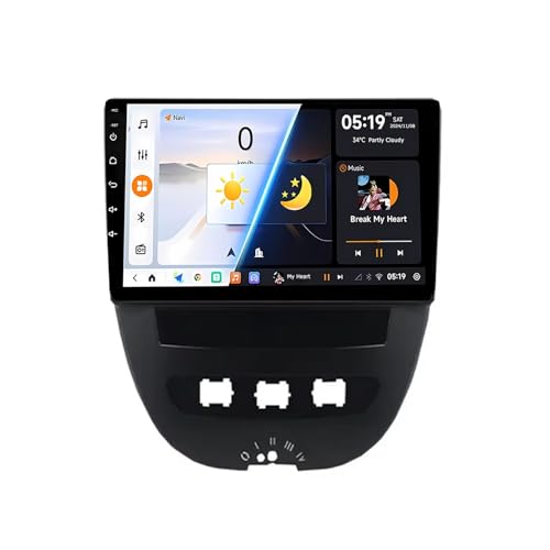 Genérico Autorradio estéreo 2 DIN con Pantalla táctil de 10 Pulgadas y Bluetooth para Peugeot 107/Toyota Aygo (2005-2014) Control por Voz, CarPlay, Wi-Fi, Control en el Volante y USB G
