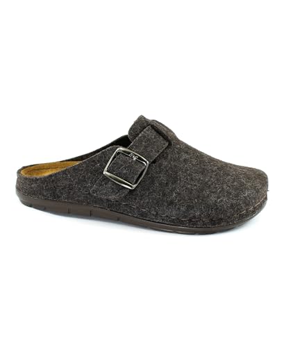 Chaussons feutre homme Grunland SIRU CI2442 laine marron foncé