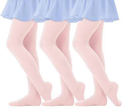 CozyWow 80 Denier Girls Tights with Full Footed, School Ballet Dance Tights for Kids from 4T to 12T,Soft&Opaque