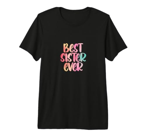 Best Sister Ever Watercolor Pastel Retro Family Typography Premium Tri-Blend T-Shirt