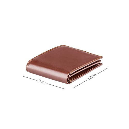 Visconti Mens Classic Leather Wallet / ID Holder Case / Slim Bifold Passcase (Brown) Monza 43