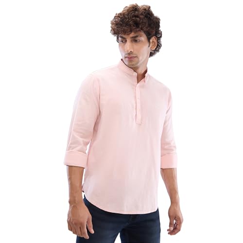 Image of Spykar Men's Regular Fit N /A Full Sleeve Solid Casual Shirts