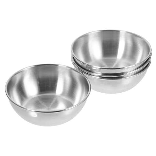 Gatuida 4pezzi Ciotoline Salsa in Acciaio Resistente Caldo e Freddo Piatti Condimento Ampi e Bassi Per Casa Ristorante e Catering