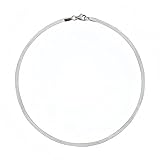 HalcyonFit 925 Sterling Silver 18K Gold 4MM Flat Chain Necklace for Women Luxury Fine Jewelry Wedding Gift Choker Clavicle (Sliver,55cm 22inches)