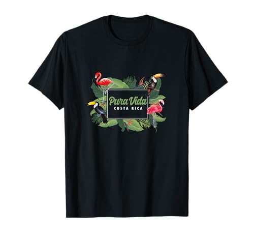 Pura Vida Costa Rica Oiseaux exotiques vacances île été T-Shirt