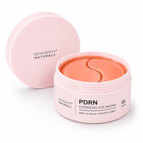 Image of Enaskin Naturals Under Eye Patches for Dark Circles: 30 Pairs PDRN & Peptide Eye Gels Mask - Reduce Wrinkles Puffy & Bags - Skin Treatment Pads - Anti Aging Moisturizer For Women (Salmon Pink)