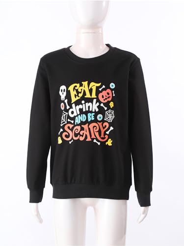 Kids Girls Boys Halloween Pumpkin Sweatshirt Letter Print Pullover Spring Fall Tops Playwear2