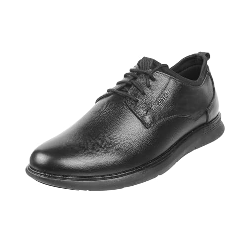 Metro Men Black Leather Flats Lace Up Lace up Formal Shoes UK/8 EU/42 (71-28)