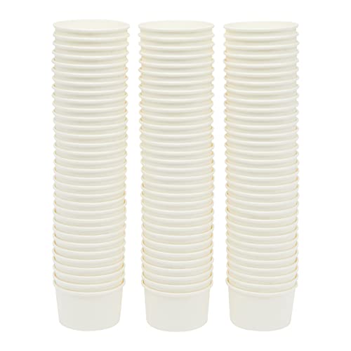 Juvale 100 Pack Disposable Paper Ice Cream Cups, Dessert Bowls For Sundae Bar, Frozen Yogurt (White, 8 Oz) #TOP3