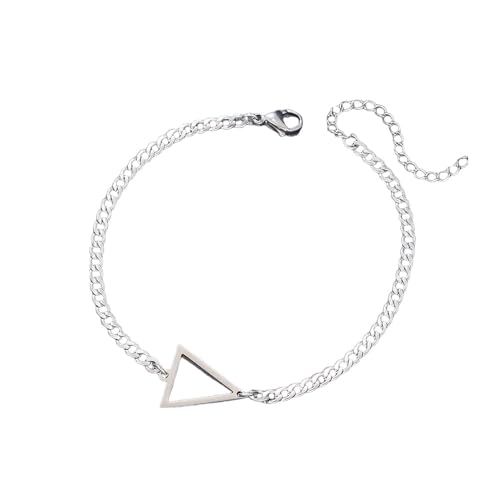 Pulsera de acero inoxidable con charms geométricos para mujeres y hombres miniatura 1
