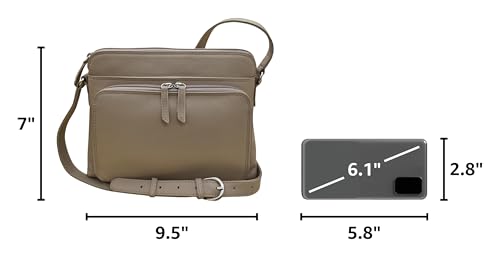 Image of ili New York Genuine Leather Crossbody Bags for Women - Premium RFID Blocking Shoulder Bag Organizer with Adjustable Strap