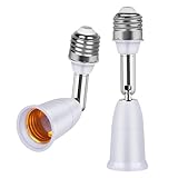 E26/E27 Light Socket Extender, 4.5 Inch Extension,Adjustable Vertical 180°Horizontal 360°, 100V - 250V, Max 150W, Medium Screw Base Light Converter Socket Extender