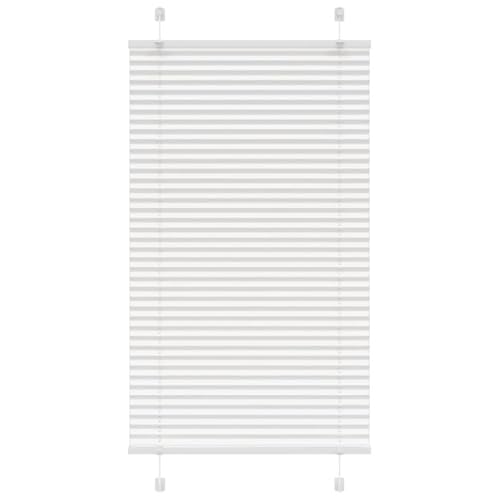 vidaXL Estor Plisado Blanco 80x150 cm Tela Ancho 79,4 cm Poliéster, Estor Plisado para Ventana, Estor Plisado para Ventana, Estor Tipo acordeón para Ventana