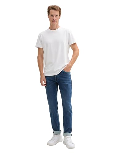 TOM TAILOR Herren Josh Regular Slim Jeans mit Stretch, 10120 - Used Dark Stone Blue Denim, 34/34 – Ansicht 5