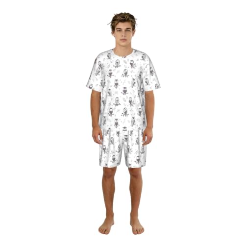 Pyjama court homme chouette anti-chaleur pour la nuit