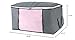combocube Comforter Storage Bag, Zippered Bag with Large Clear Window and Carry Handles, Space Saver Organizers for Closet, Blanket, Pillow, Quilt, Bedding, Clothes (4Pcs Grey Large)