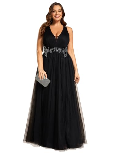 Robe de soirée maxi blanche formelle col en V grande taille US24 sans manches pour femme