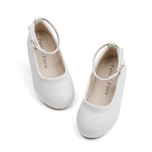 Image of Felix & Flora Girls Toddler Little Ballet Shoes - Flower Girls Mary Jane Flats Dress Shoes Party Wedding