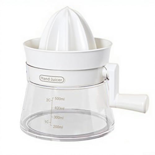 Robusto spremiagrumi manuale con meccanismo a ingranaggi e filtro in acciaio inox per estrarre il succo dagli agrumi in modo efficiente senza eccesso di polpa (bianco)