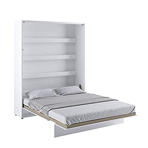 Lenart Kastbed, wandklapbed, 160 x 200 cm, bed concept, verticaal, wit hoogglans - Image 3