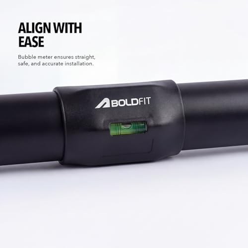 Image of Boldfit Pull Up Bar Door for Home Workout (300Kg) - Gym Equipment for Home Workout | Adjustable Door Way Chin Up Bar for Home Workout for Kids & Adults | PullUp Bar for Men & Women | Anti-Skid Grip (76-115 CM)