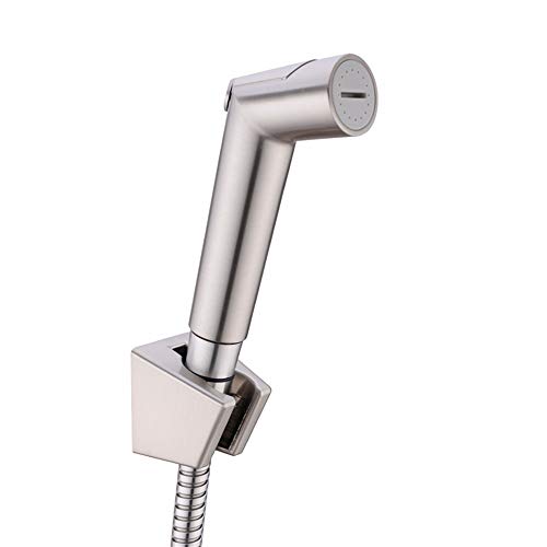 GLYYR Bidet Sprayer with Cold Water Brass Portable Cloth Diaper Washer Shower Sprayer Set Wall Mounted Single Handle Bathroom Shower Bidet Tap for Personal Hygiene, Pet Bath,Brushed Nickel