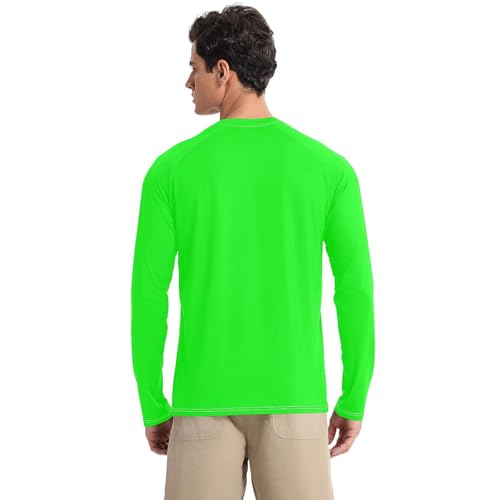 Lime Green Men's Rash Guard Elastic Elasticity Mens Sun Protection Long Sleeve Summer2